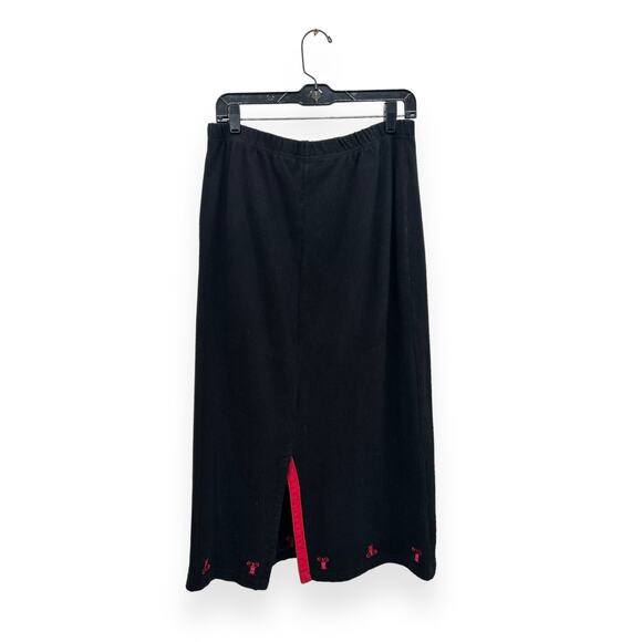 Quacker Factory Embroidered Lobster Maxi Skirt Size Medium - Picture 2 of 4